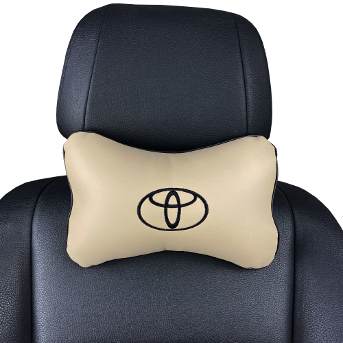 Подушки под шею Подушка под шею бежевая с вышивкой Toyota